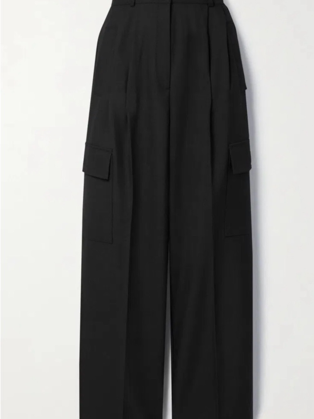 The Frankie Shop Black Wide-Leg Cargo Trousers